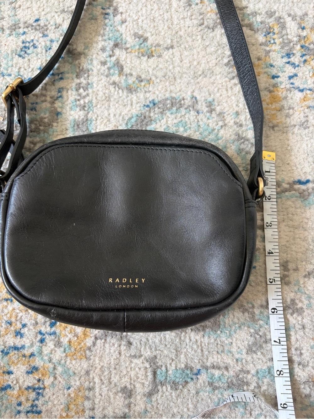 RADLEY LONDON Black Leather Crossbody with Scottie Dog Charm - Picture 4 of 5